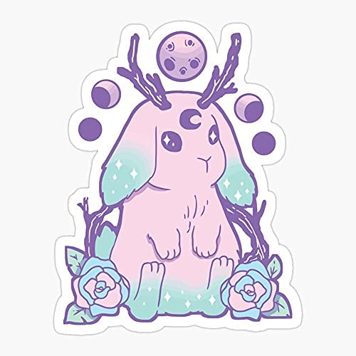 Pack of 4 3 Inch Stickers -Kawaii Cute Jackalope Pastel Goth Satanic - Sticker Graphic - Sticker Pack for Scrapbooking, Cell Phones, Lunch Boxes etc
