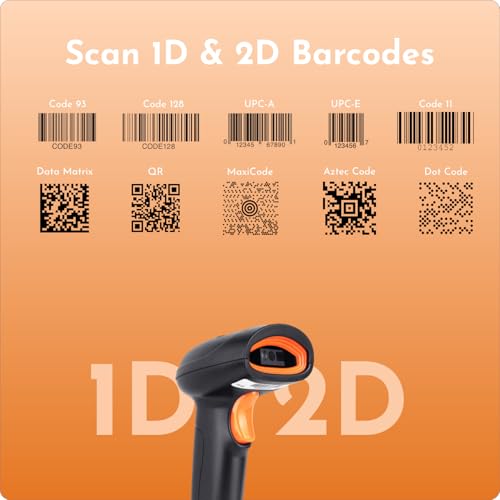 Image of PX40 Wireless 2.4GHz 2D & 1D Barcode Scanner (QR Code & Barcode) | Wired & Wireless(Rechargeable) Connectivity | Strong ABS Body | 1 Year Warranty