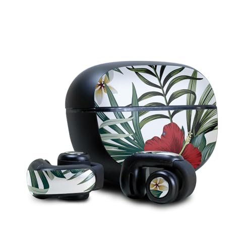 Image of Skin Compatible with Bose Ultra Open Earbuds - Tropical Hibiscus - Premium 3M Vinyl Protective Wrap Decal Cover - Easy to Apply | Crafted in The USA by MightySkins