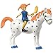 Pippi Langstrumpf Spielzeug Spielfiguren mit Pippi, Kleiner Onkel Pferd & Bratpfanne – Puppenhaus Zubehör Figuren Mädchen und Jungen ab 3 Jahren