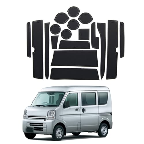 FOR新型 エブリィ ワゴン DA17W (2015年2月〜2018年)カスタムパーツドアスロット センターコンソール溝マット コースター 滑り止めマット PVC素材 車種専用設計 傷防止 耐摩耗性 保護内装トリム 取り付け簡単 エブリィ ワゴン アクセサ