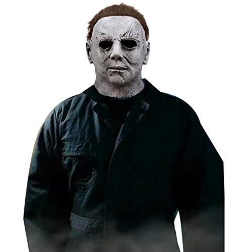 Tccmeir Michael Myers Mask,Halloween Horror Scary Face Latex Mask For Men Women Adult.Grey cover