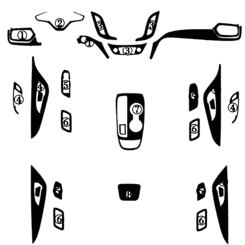 Autocollant de console centrale en fibre de carbone noire pour Chevrolet Equinox 2016-2019