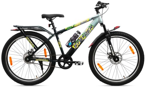 Image of Stryder Octaro IC DD 26T Mountain Cycle for Men and Women with Dual Disc Brakes, Double-Wall Rims, Wide Tyres & Alloy Pedals | Premium Frame with Colour-Shift Finish | Unisex Bicycle |Cycle for Adults