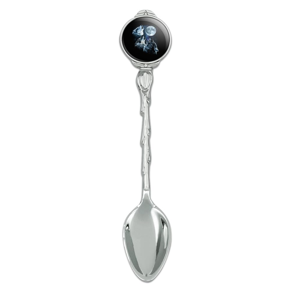 Graphics & More Howling at the Moon Wolf Pack Novelty Collectible Demitasse Tea Coffee Spoon