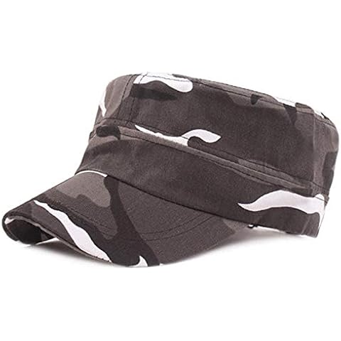 Yanjay Store Men Classic Army Baseball Camouflage Hat Cadet Combat Military Summer Cap (Gray) Cover