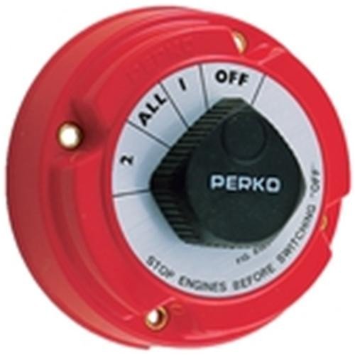 SEACHOICE Battery Selector Switch, 4-Position, Rotary, Red, Manual, 5A, IP67, X-10, 12.5kW