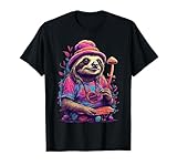 Faultier Psychedelic Goa Trance Pilze Design T-Shirt