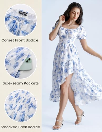 Image of Scarlet Darkness Corset Dresses for Women Summer 2026 Floral Wedding Guest Chiffon Sundress
