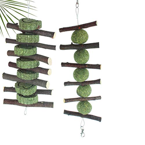 POPETPOP 2 Pcs Coelho Mastigar Brinquedos OrgÃ¢nicos MaÃ§Ã£ Madeira Mordendo Varas Molares Jogando P