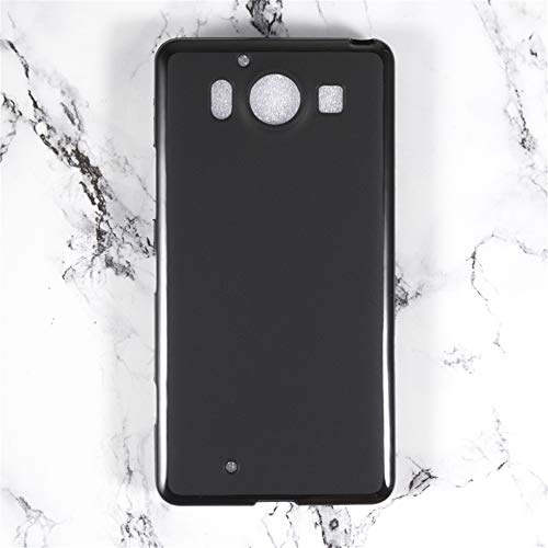 Microsoft Lumia 950 Case, Scratch Resistant Soft TPU Back Cover Shockproof Silicone Gel Rubber Bumper Anti-Fingerprints Full-Body Protective Case Cover for Microsoft Lumia 950 (Black)