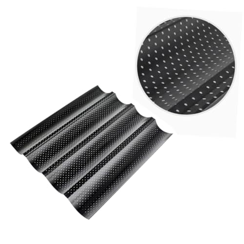 Unomor Non-stick French Bread Baking 4 Loaf Wave Baker Pan Dishwasher Safe Easy Demolding Cleaning Silver