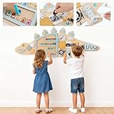 🦕【Apprentissage et développement Montessori】Ce tableau d'activités Montessori aide les tout-petits à développer des compétences essentielles, comme lacer leurs chaussures, actionner un interrupteur, utiliser une clé et un loquet pour ouvrir et fermer une porte, et lire l'heure. Elle stimule également la coordination œil-main, la motricité fine, la pensée logique, la concentration, l'éveil musical et le développement cognitif et sensorie