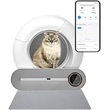 Lettiera automatica autopulente per gatti con controllo APP e deodorante – WC automatico per gatti a doppio sensore, cestino da 9 litri