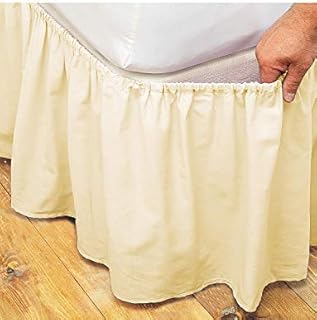 The Mill Shop Universal elasticated bed Valance one size fits all (750x38m) Cream BOGOF