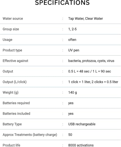 Katadyn Steripen Ultra Portable UV Water Purifier – Rechargeable 2200mAh Battery, Eliminates 99.99% Microorganisms, Fast Water Treatment for Hiking, Camping & Travel