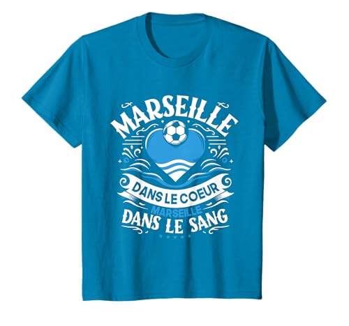 Cadeau Marseillais Maillot Humour Cœur Marseille Foot T-Shirt