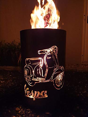 TiKo-Design Feuertonne - Lagerfeuertonne - Feuerkorb mit Roller Motiv –...