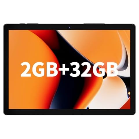 SAIWAN 10 inch Tablet Android Tablet with 2GB RAM, 32GB ROM, 512GB Expandable, Quad-Core, HD IPS Screen, 2.0 MP + 8.0 MP Dual Camera, WiFi, Bluetooth, Stable Tablet with 6000mAh Battery Cover