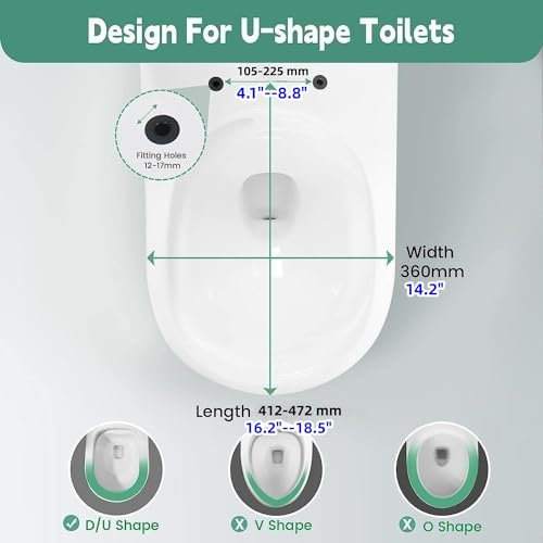 Sadalak SADALAK-MTG08 Soft Close Quick Release Toilet Seat Elongated- Heavy Duty Adjustable Stainless Hinges thumb #1