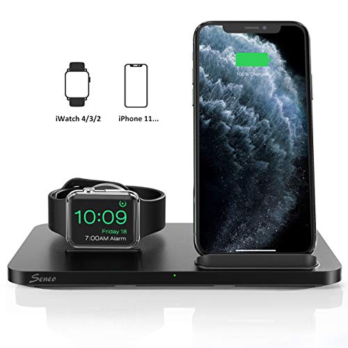 Seneo 2 in 1 Wireless Charger, Dual Wireless Charging Station with iWatch Charger