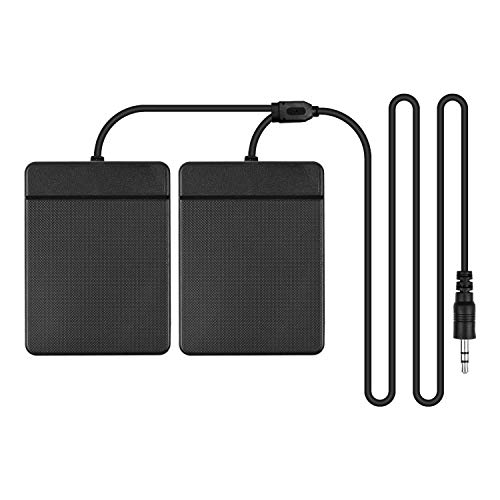 ROYHH 3.5mm Interface Compact Sustain Pedal Universal Dual Pedal for Musical Instruments Portable Folding Piano Electronic Keyboard Electronic Foldable Drum, Black