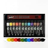 XAQAMY Ölfarben Set 12x12ml, Aluminiumtuben – Hochpigmentierte Farben für...