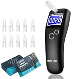 Breathalyzer New 2023, FDA Cleared Portable Alcohol Tester with Digital LCD Screen & 10x Mouthpieces, Fast Accurate Blood Alcohol Content Results, Professional-Grade Accuracy Personal Breathalyzers