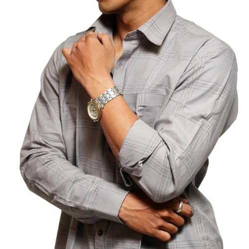 Image of RuggedNap Checked Cotton Shirt for Men | Premium Casual Plaid Shirt, Soft Breathable Everyday Wear