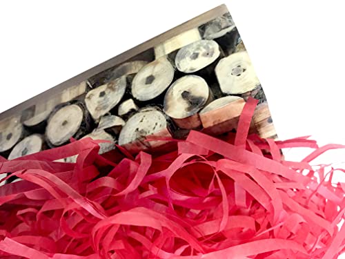 Image of Eco Sarras Thin Shredded Paper Crinkle Paper Grass Strips Gift Tray Decoration, Gift Hamper Decorations, Gift Box Fillers, Wedding Birthday & Valentines Day Gift (100 Grams, Red,Pack of 1)
