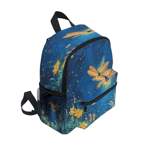 Wudan Firefly Lighting Up The Night Kids Backpack for Boy Bottle Pockets Boys Girls Bookbag for Airplane S4