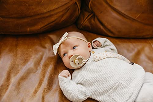 Image of Copper Pearl 3-Pack Pacifier Holders: Premium Knit Binky Clips for Baby Girls and Boys - Stylish Stainless Steel Design for Secure No-Drop Attachment - Eden