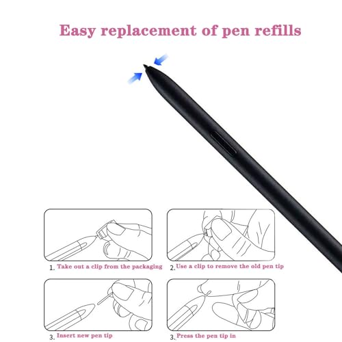 Image of 2 Pack Galaxy Tablet S6 Lite /S7 /S8 /S9 Series Stylus Pen Replacement for Samsung Galaxy Tab S6 Lite /S7 /S8 /S9 Plus Ultra FE Stylus S Pen +10 Tips /Nibs (NO Bluetooth) (Black)