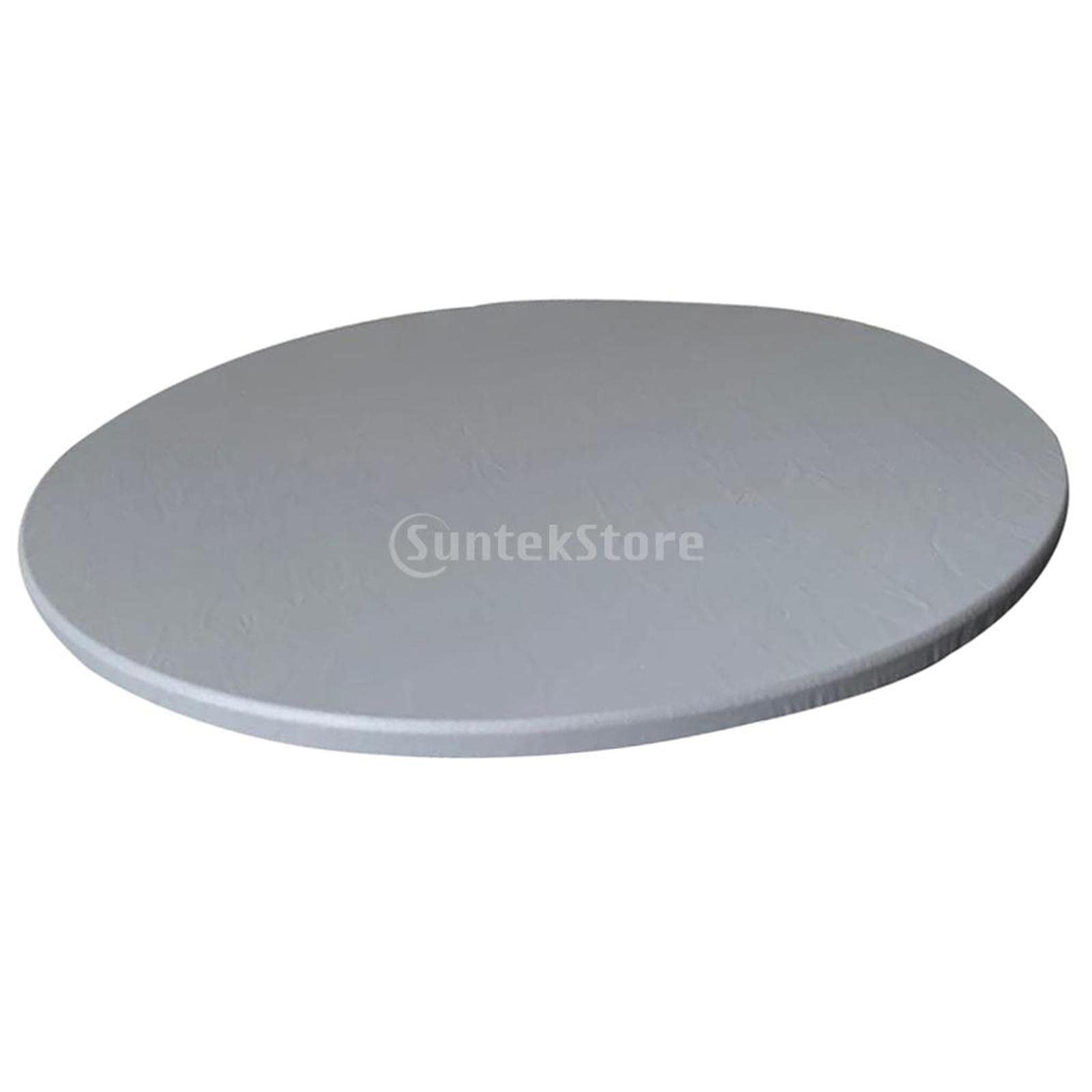 F Fityle Grey Elastic Edged Table Cloth Round Tablecloth For Party Bbq Catering Service Outdoor Indoor 120Cm, Gray, 120Cm Max
