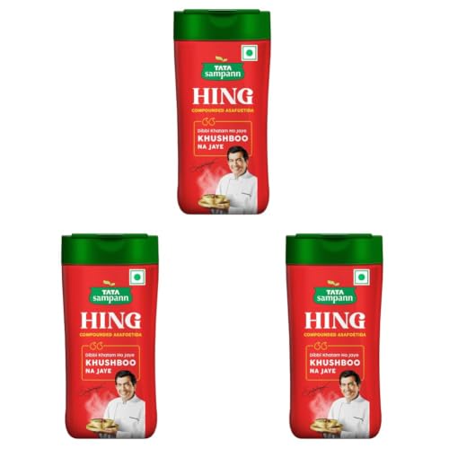 Image of Tata Sampann Hing, Compounded Asafoetida (Bandhani Hing), 100g, Recommended by Chef Sanjeev Kapoor, Strong Flavour & Aroma (Pack of 3)