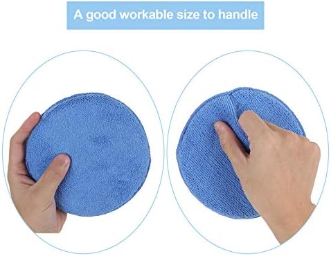 ASelected Microfibre Wax Applicator - Pads Pack of 20 Car Detailing Sponges 5 Inch Washable Soft Foam Application Pads for Polish (Blue)