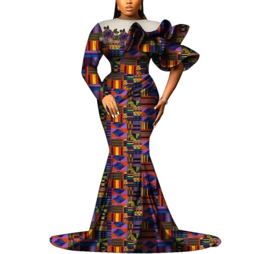 african long dress Traditional Dresses for Women Party Dashiki Robe Elegant African Lady Evening Gown Dresses : Clothing, Shoes & Jewelry Shoulder to nipple Color Name_Blue COLOR:PASSION Plus Size A-Line Wedding