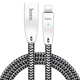 HOCO U11 Zinc Charging Cable Intelligent Power Off for Phone XS MAX XR X 8 8 Plus 7 7 Plus 6s 6s Plus (Black)