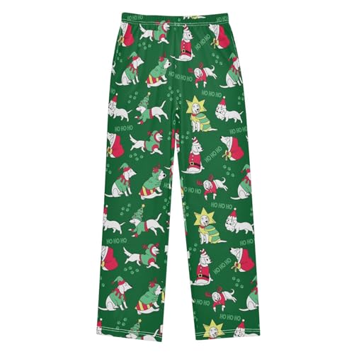Boys' Pants Christmas Dog Ho Ho Ho Long Bottoms Jogger Pants Elastic Waist Trousers with Pockets S-XL