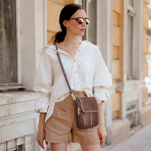 S-ZONE Vegan Leather Small Crossbody Bags for Women Trendy Cell Phone Purses Womens Wallet with Adjustable Strap Card Slots2