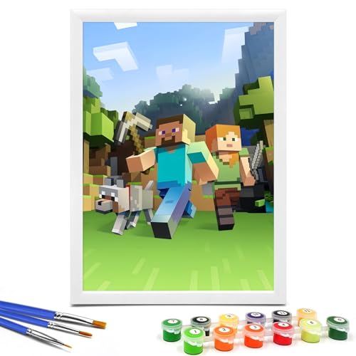 A98K Malen Nach Zahlen Kinder mit Rahmen 20x30 Cm Malen Nach Zahlen Ab 6 7 8 9 Jahre Mädchen und Junge Diy Gemäide Bastelset Kinder Kreative Geschenke für Mädchen und Junge