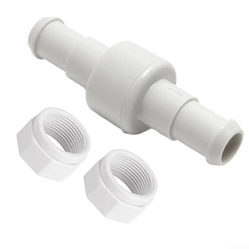Pool Cleaner Hose Swivel and Nut Kit, D20 Connector with D15 Fittings for Polaris 180, 280, 380 Models, Replacement Parts for Swimming Pool Vacuum Systems, White Plastic Assembly(1 set)