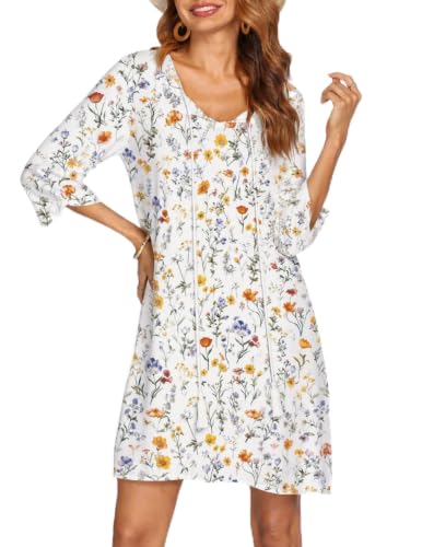 Image of Zeagoo 3 /4 Mini Sundress Boho Cover Up