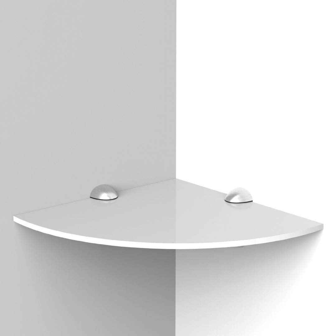 Acrylic Corner Shelf with Fixings, Ideal for Bathrooms, Bedrooms, Living Rooms and More. (White, 200mm)