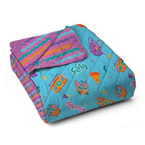Image of Northwest Furby Party Time Twin Quilted Blanket, Comfy Bed Couch Throw, Adults Boys Girls, Soft Lightweight Bedding for Bed, or Couch, 60 x 80 inches