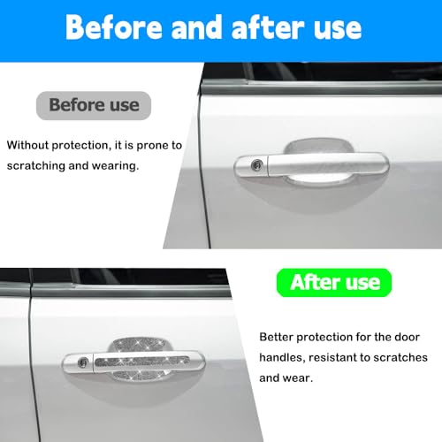 Image of 10PCS Car Door Handle Protective Cover,Bling Handle Protector,Car Door Handle Anti Scratch Sticker,Crystals Have A Reflective Effect, Making Vehicles Dazzling (Glossy Black)