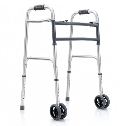 Image of KosmoCare Bariatric Walker for Heavy Adults & Seniors | Heavy Duty Folding Walker | Medical Walking Frame | Mobility Walker with Wheels | Supports Up to 225 kg