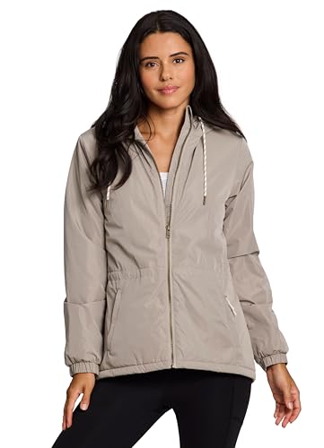 Avalanche Women's Rain Jacket with Zipper Pockets, Faux Fur Lined Rain Coat Sherpa Lined Coat Quick Drying Hiking Jacket - Main Image