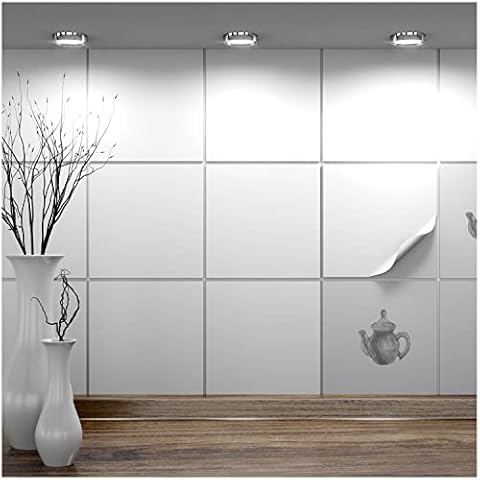 FoLIESEN Fliesenaufkleber 20x20 cm für Bad, Küche, Badezimmer - Fliesen-Folie selbstklebend - 40 Klebefliesen.:Weiß matt Cover