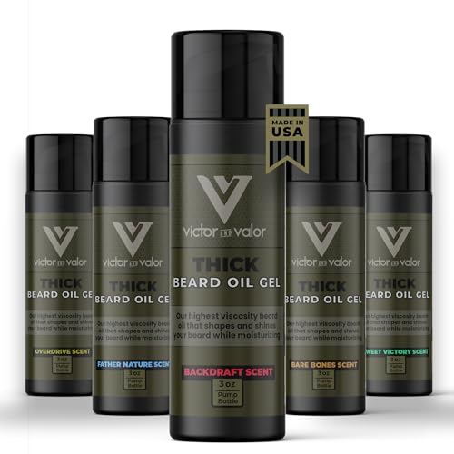 Thick Beard Oil Gel - High Viscosity Formula Helps Style and Control Your Beard or Mustache - Moisturizing Oils Conditions (Backdraft Scent - 3oz) …